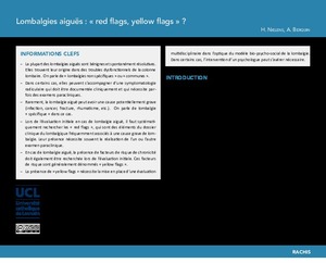 Lombalgies aiguës : « red flags, yellow flags » ? icon